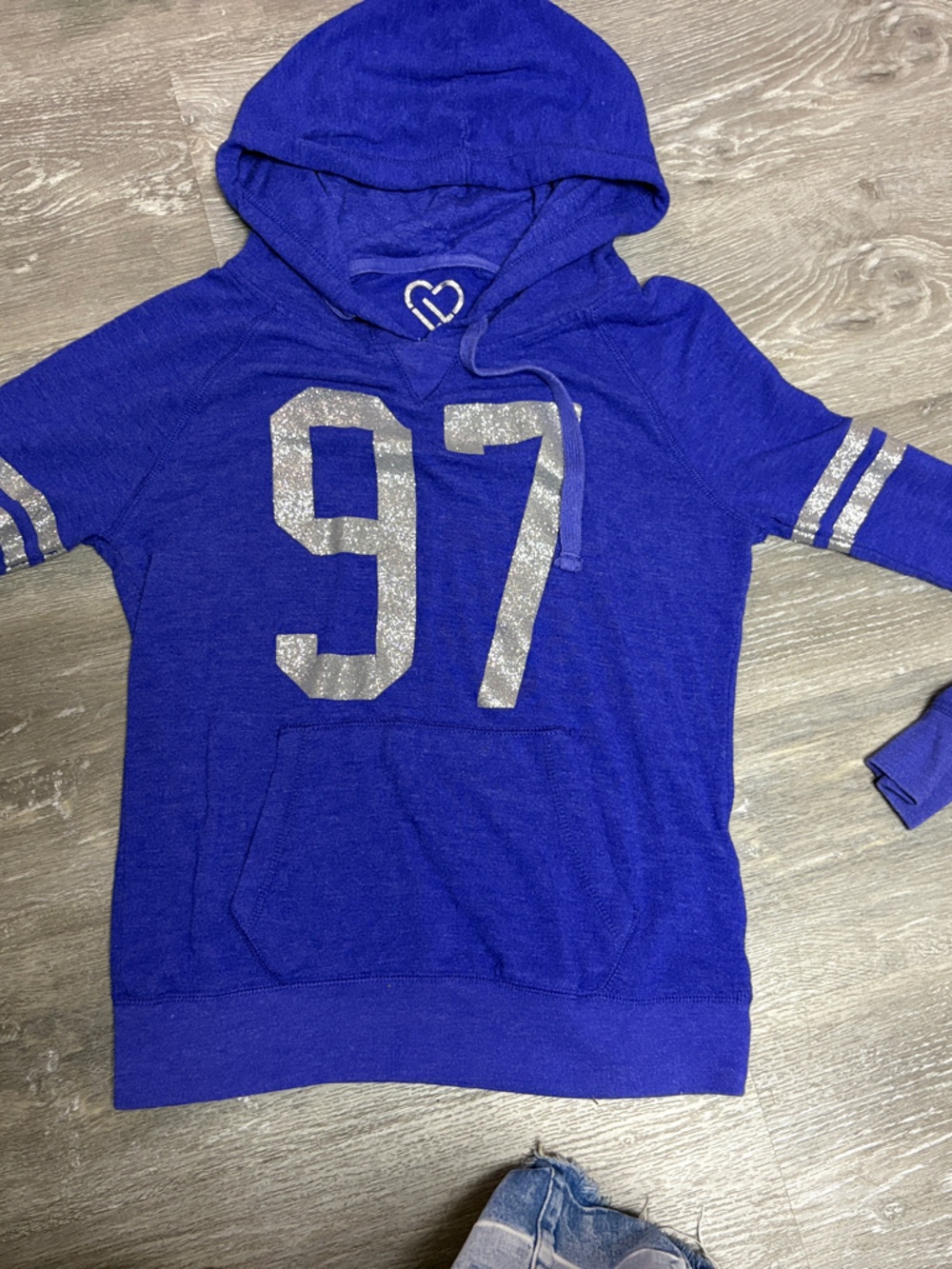 Aeropostale Royal Blue Hoodie with Silver '97' Graphic